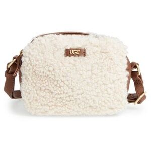 UGG® Claire Genuine Shearling Crossbody Bag in Chestnut